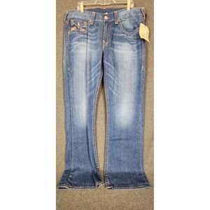 True Religion Bootcut Jeans Mens 38x34 FCM Voyager Orange Stitch USA NWT Y2K